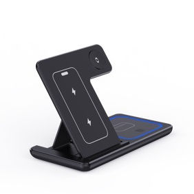 3 In 1 LED Fast Wireless Charger Stand Foldable Charging Station