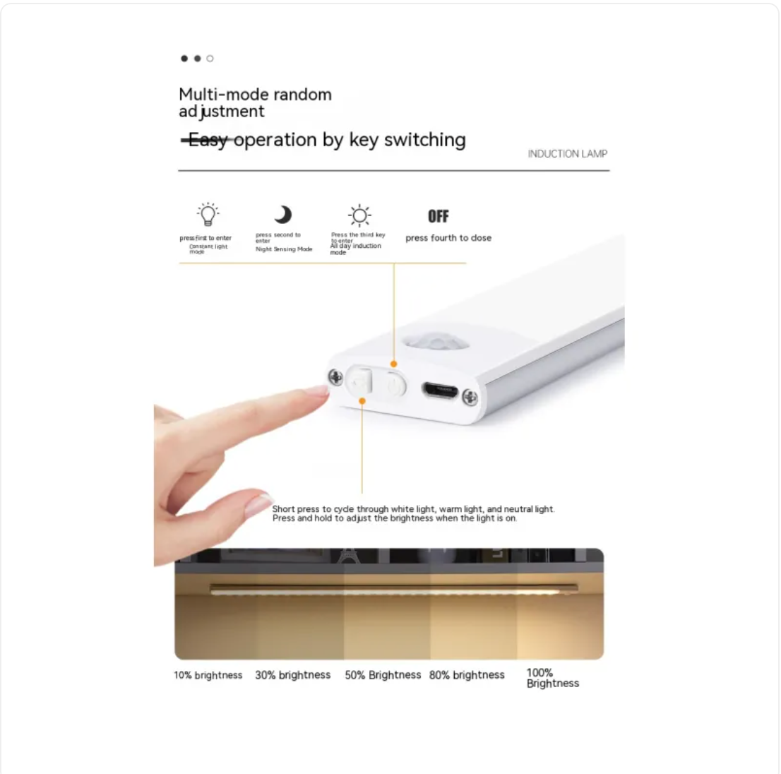 Rechargeable Wireless Magnetic Sensor Cabinet Light