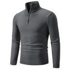 Men's Plus Size Fleece Zip Mock Neck Sweater