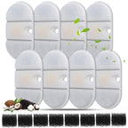 16 Packs Cat Water Fountain Replacement Filters Compatible with PETLIBRO PLWF002-71oz/2.1L Capsule Pet Fountain Dog Dispenser Replacement Filter Set with Sponges
