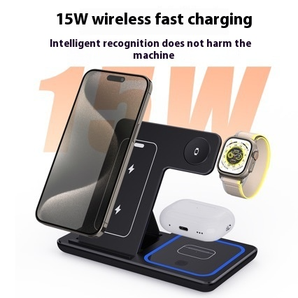 LED Fast Wireless Charger Stand Foldable Charging Station