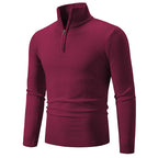Men's Plus Size Fleece Zip Mock Neck Sweater
