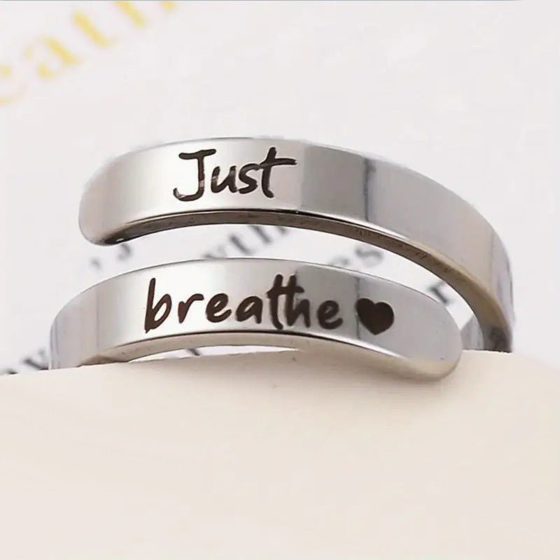 Stainless Steel Heart Spiral Ring