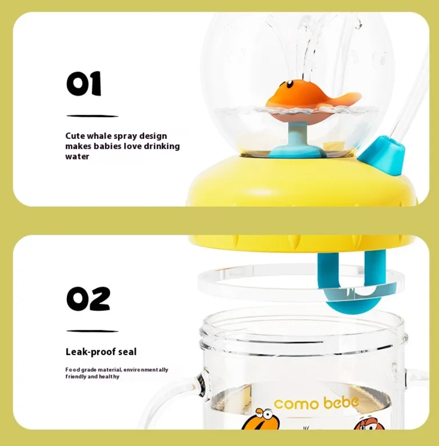 Children's Whale Cartoon Diving Fountain Water Bottle