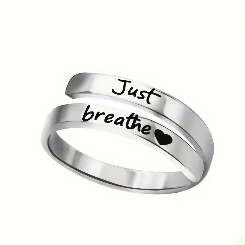 Stainless Steel Heart Spiral Ring