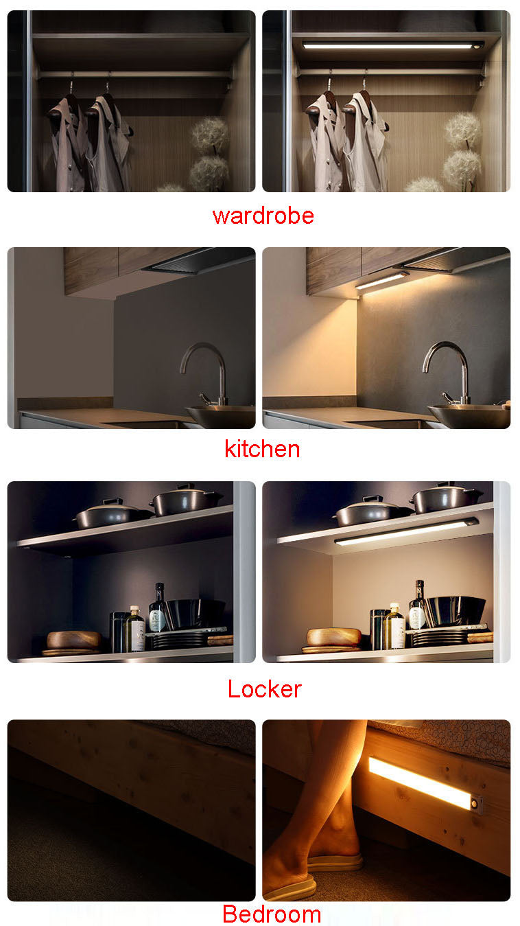 Wireless LED Night Light with Motion Sensor, USB Rechargeable