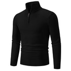 Men's Plus Size Fleece Zip Mock Neck Sweater