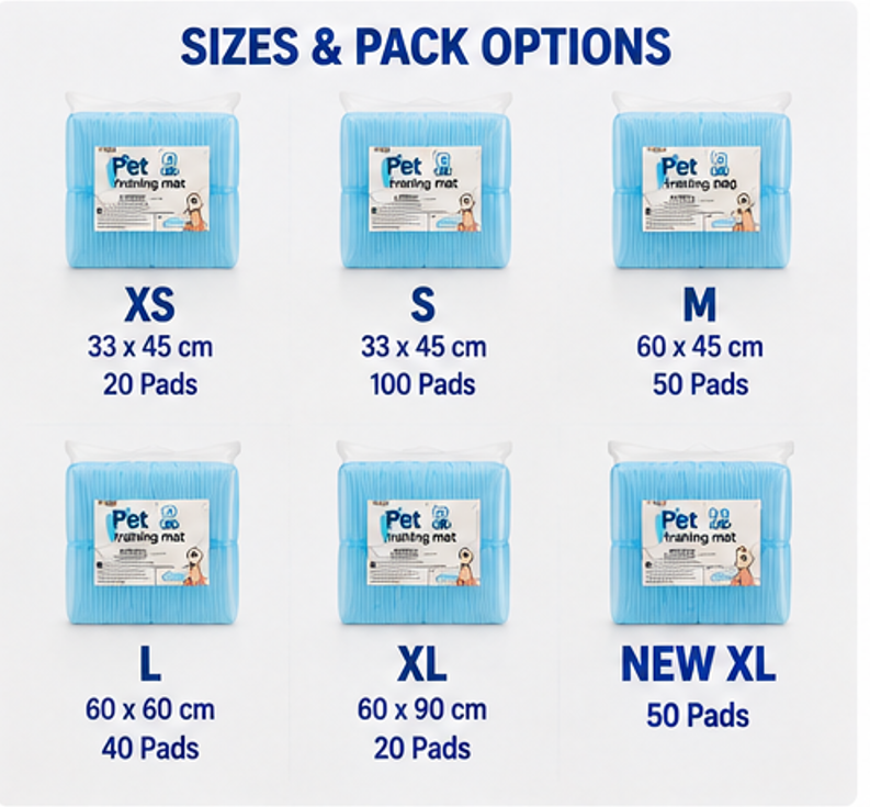 Super Absorbent Puppy Training Pads – Multiple Sizes