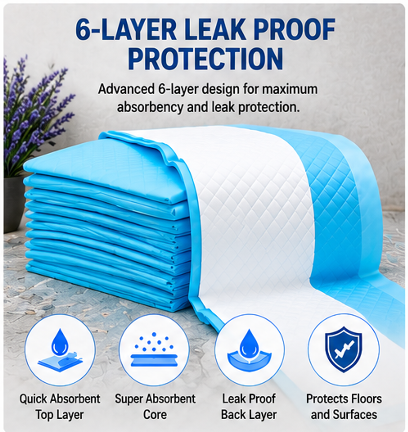 Super Absorbent Puppy Training Pads – Multiple Sizes