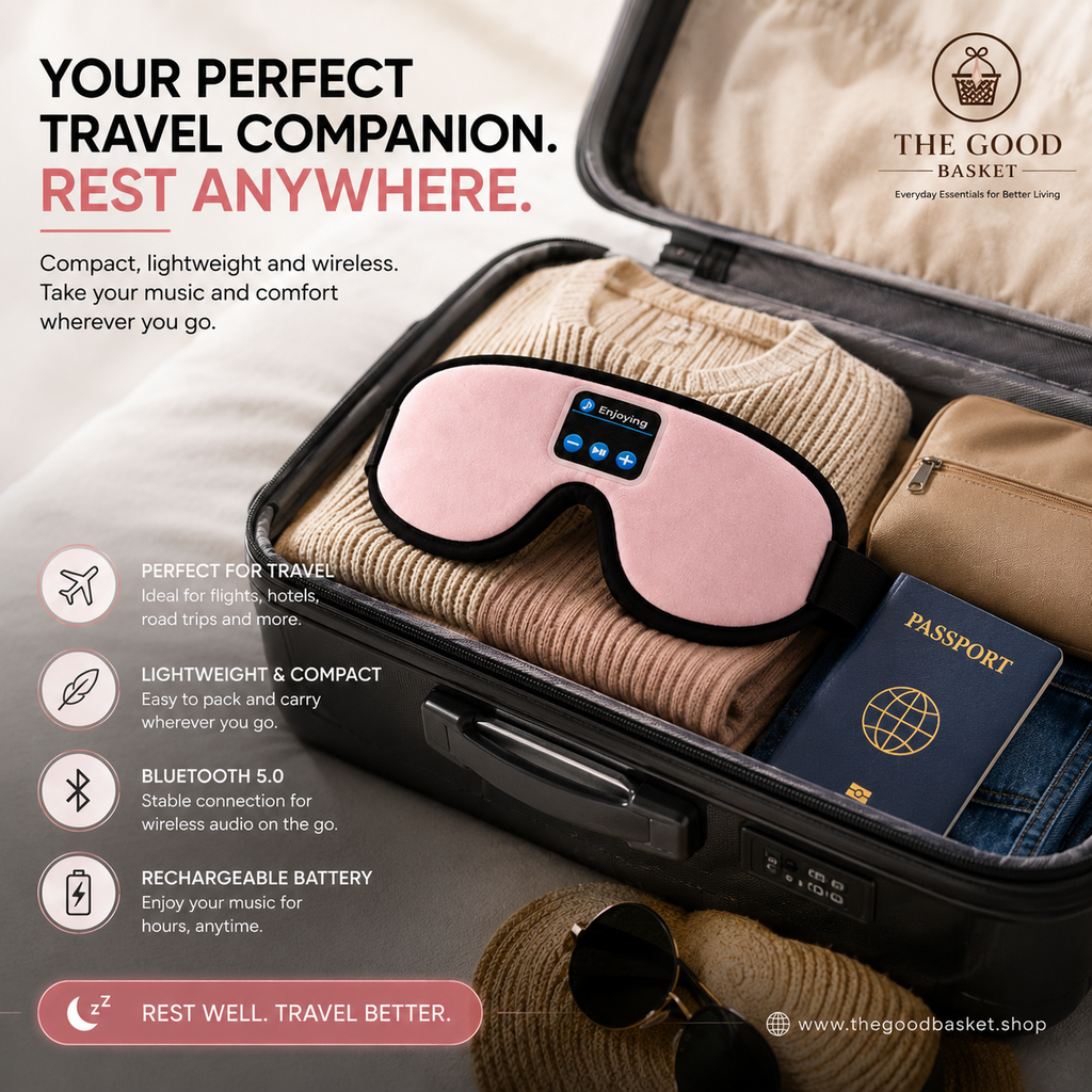 3D Bluetooth Sleep Eye Mask with Built-In Headphones